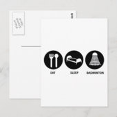 Eat Sleep Badminton Briefkaart (Voorkant / Achterkant)