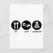 Eat Sleep Badminton Briefkaart (Voorkant)
