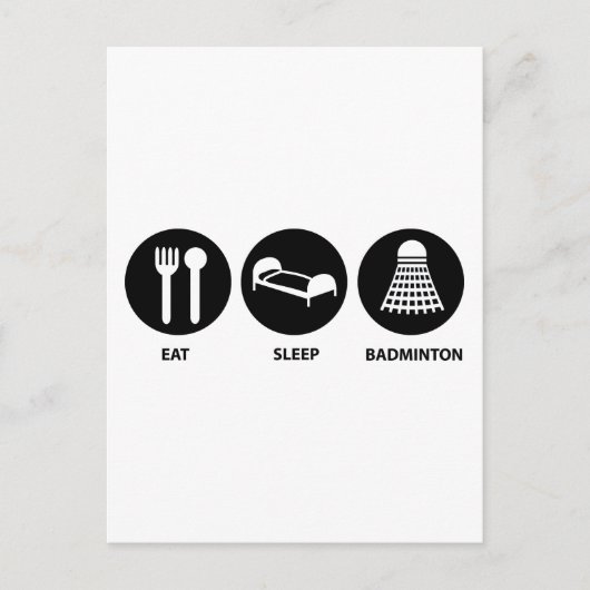 Eat Sleep Badminton Briefkaart (Voorkant)