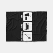 Eat Sleep Badminton Fleece Deken (Voorkant (Horizontaal))