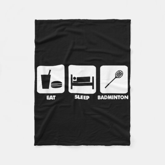 Eat Sleep Badminton Fleece Deken (Voorkant)