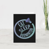 Eat Sleep Badminton Herhaal 1 Kaart (Voorkant)