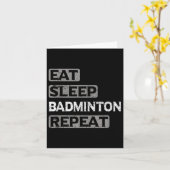 Eat Sleep Badminton Herhalen Kaart (Gele Bloem)
