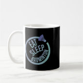 Eat Sleep Badminton Herhalen Koffiemok (Links)