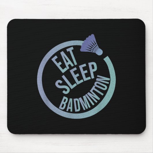Eat Sleep Badminton Herhalen Muismat (Voorkant)
