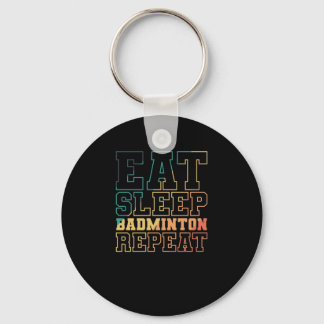 Eat Sleep Badminton Herhaling Federball Sport Sleutelhanger