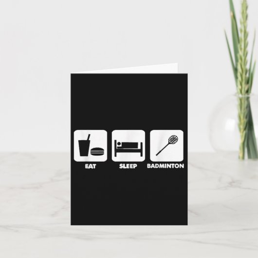 Eat Sleep Badminton Kaart (Voorkant)