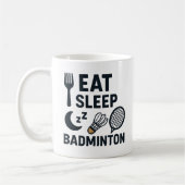 Eat Sleep Badminton Koffiemok (Links)