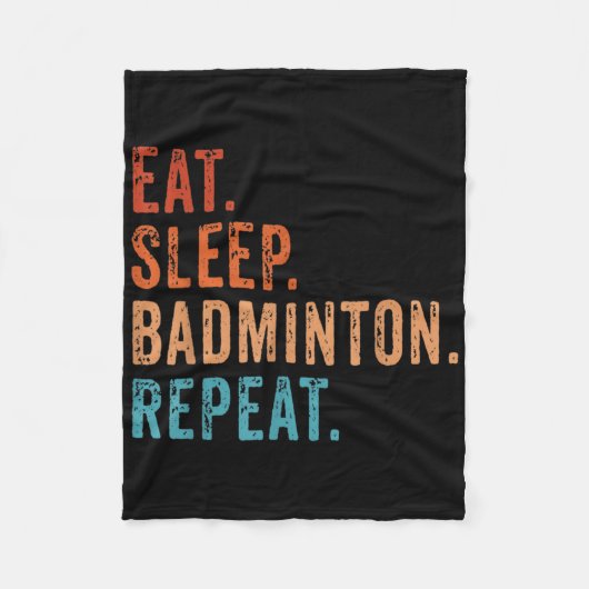 Eat Sleep Badminton Repat  Funny Badminton Fleece Deken (Voorkant)