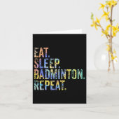 Eat Sleep Badminton Repat  Funny Badminton Kaart (Gele Bloem)