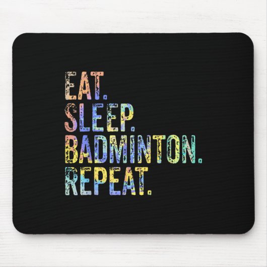Eat Sleep Badminton Repat Funny Badminton Muismat (Voorkant)