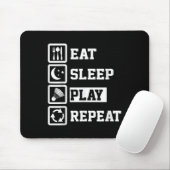 Eat Sleep Badminton Repat Funny Badminton Player Muismat (Met muis)