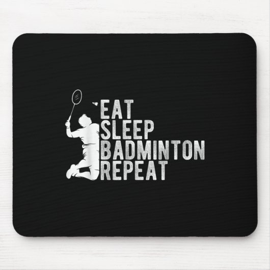Eat Sleep Badminton Repeat Badminton Enthusiast Ro Muismat (Voorkant)