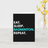 Eat Sleep Badminton Repeat - Badminton T-shirts  Kaart (Gele Bloem)