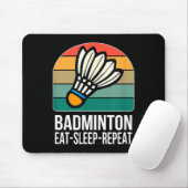 Eat Sleep Badminton Repeat - Muismat (Met muis)
