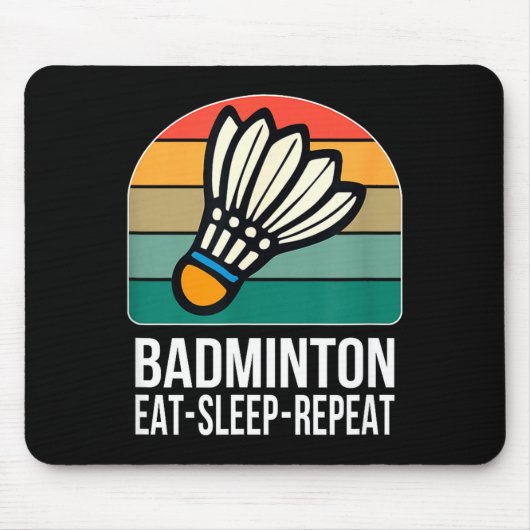Eat Sleep Badminton Repeat - Muismat (Voorkant)