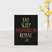 Eat Sleep Badminton Repeat Shuttle Racket Kaart (Gele Bloem)
