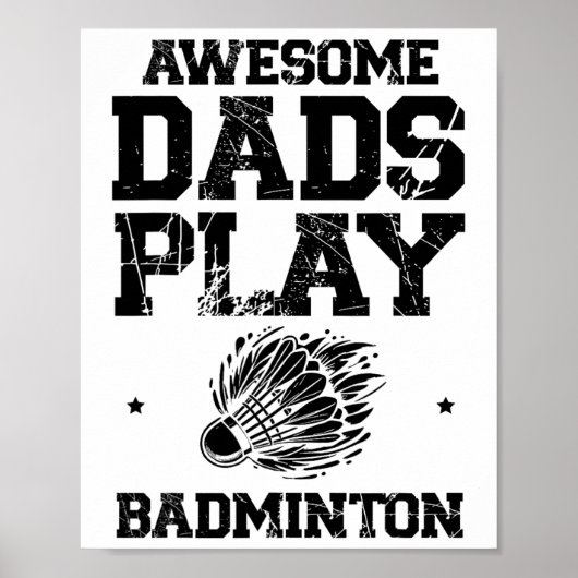 Eat Sleep Badminton Repeat Shuttle Racket Poster (Voorkant)