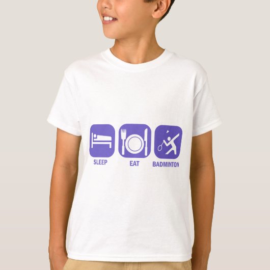 Eat Sleep badminton T-shirt (Voorkant)