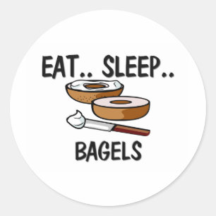 Eat Sleep BAGELS Ronde Sticker
