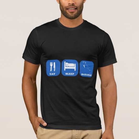Eat Sleep Bahamas T-shirt (Voorkant)