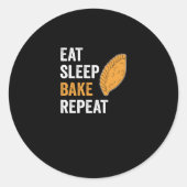 Eat Sleep Bake Empanadas Ronde Sticker (Voorkant)