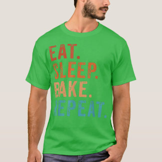 Eat Sleep Bake Herhaal  Funny Bakers Baking T-shirt