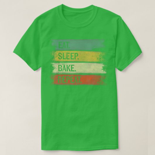Eat Sleep Bake Herhaal Pastry Chef Gifts Baker Bak T-shirt (Design voorkant)