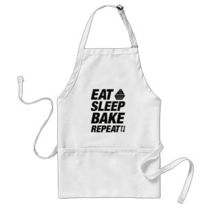 Eat Sleep Bake Herhalen Standaard Schort