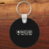Eat, Sleep, Bake, Repeat - Funny Baker, Cook, Chef Sleutelhanger (Voorkant)