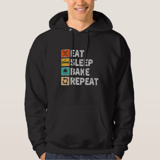 Eat Sleep Bake Repeat Vintage   Baking Baker Baker Hoodie