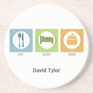 Eat Sleep Bake! Zandsteen Onderzetter