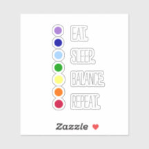 Eat Sleep Balance Simple Chakra Vinyl Sticker