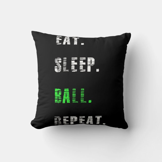 Eat Sleep Ball Herhaal Basketball Gift Kussen (Voorkant)