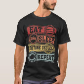 Eat Sleep Baritone ukulele Repat T-shirt (Voorkant)