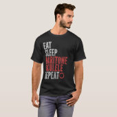 Eat Sleep Baritone ukulele Repat T-shirt (Voorkant volledig)