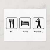 Eat Sleep Baseball Briefkaart (Voorkant)