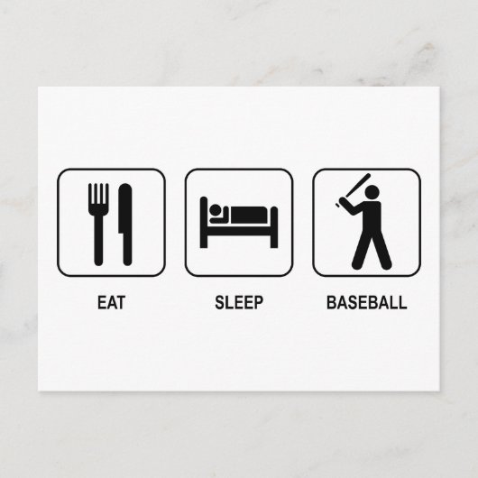 Eat Sleep Baseball Briefkaart (Voorkant)