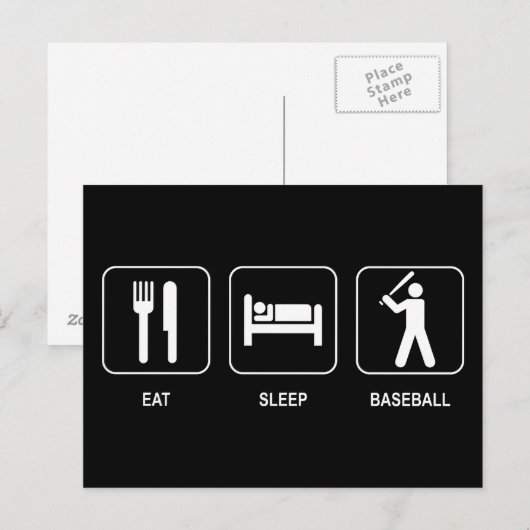 Eat Sleep Baseball Briefkaart (Voorkant / Achterkant)
