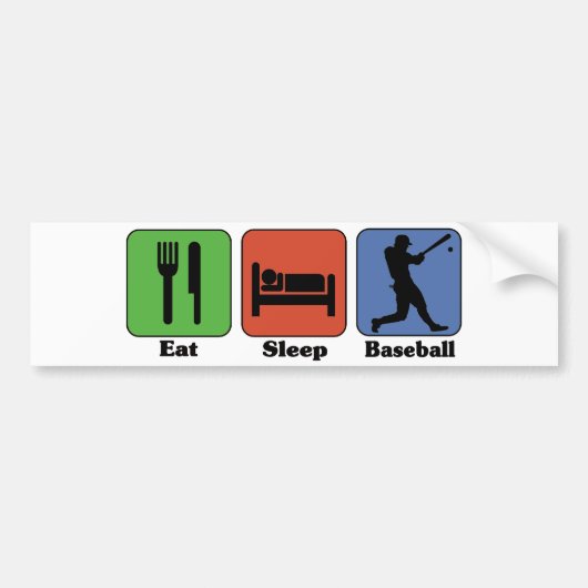 Eat Sleep Baseball bumper sticker (Voorkant)