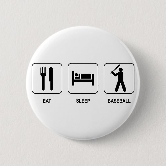 Eat Sleep Baseball Button (Voorkant)