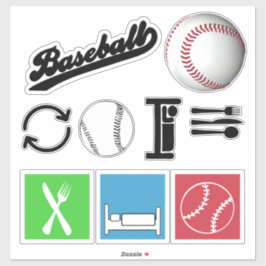 Eat Sleep Baseball Collectie Sticker