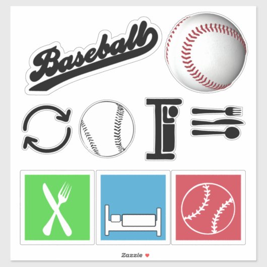 Eat Sleep Baseball Collectie Sticker (Vel)