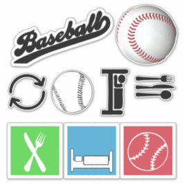 Eat Sleep Baseball Collectie Sticker