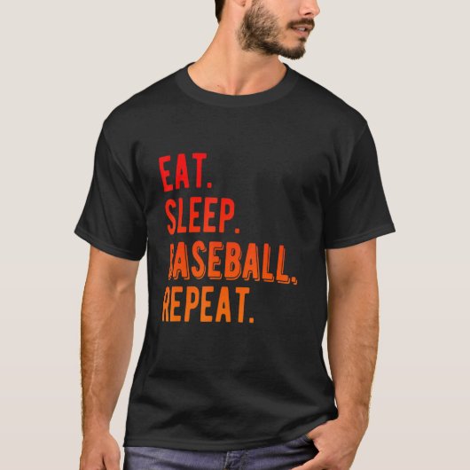 Eat Sleep Baseball Cool Player Coach Fan Cool 2 T-shirt (Voorkant)