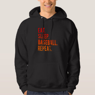 Eat Sleep Baseball Cool Player Coach Fan Cool Funn Hoodie