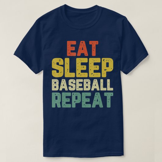 Eat Sleep Baseball Cool Player Fan Coach Cool Vint T-shirt (Design voorkant)