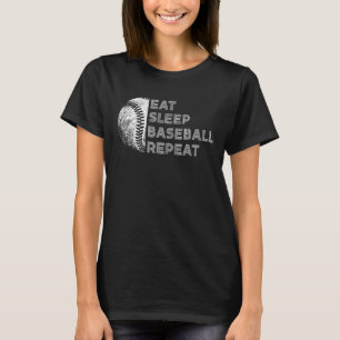 Eat Sleep Baseball Herhaal Baseball Player T-shirt