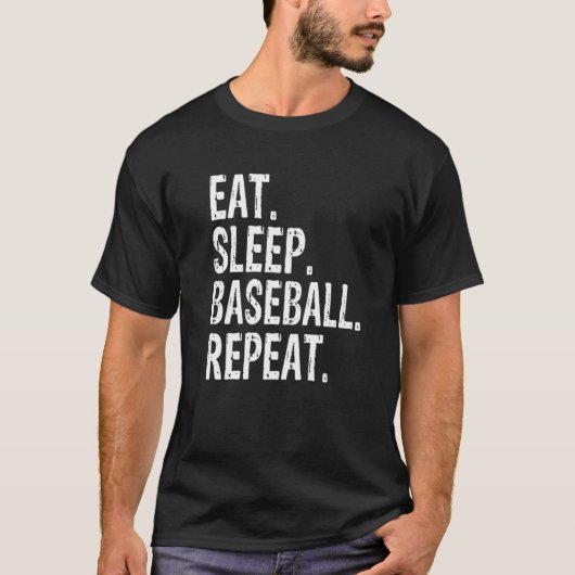 Eat Sleep Baseball Herhaal Baseball Premium T-shirt (Voorkant)