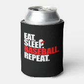Eat Sleep Baseball Herhaal Catcher Pitcher Basebal Blikjeskoeler (Blikje Voorkant)